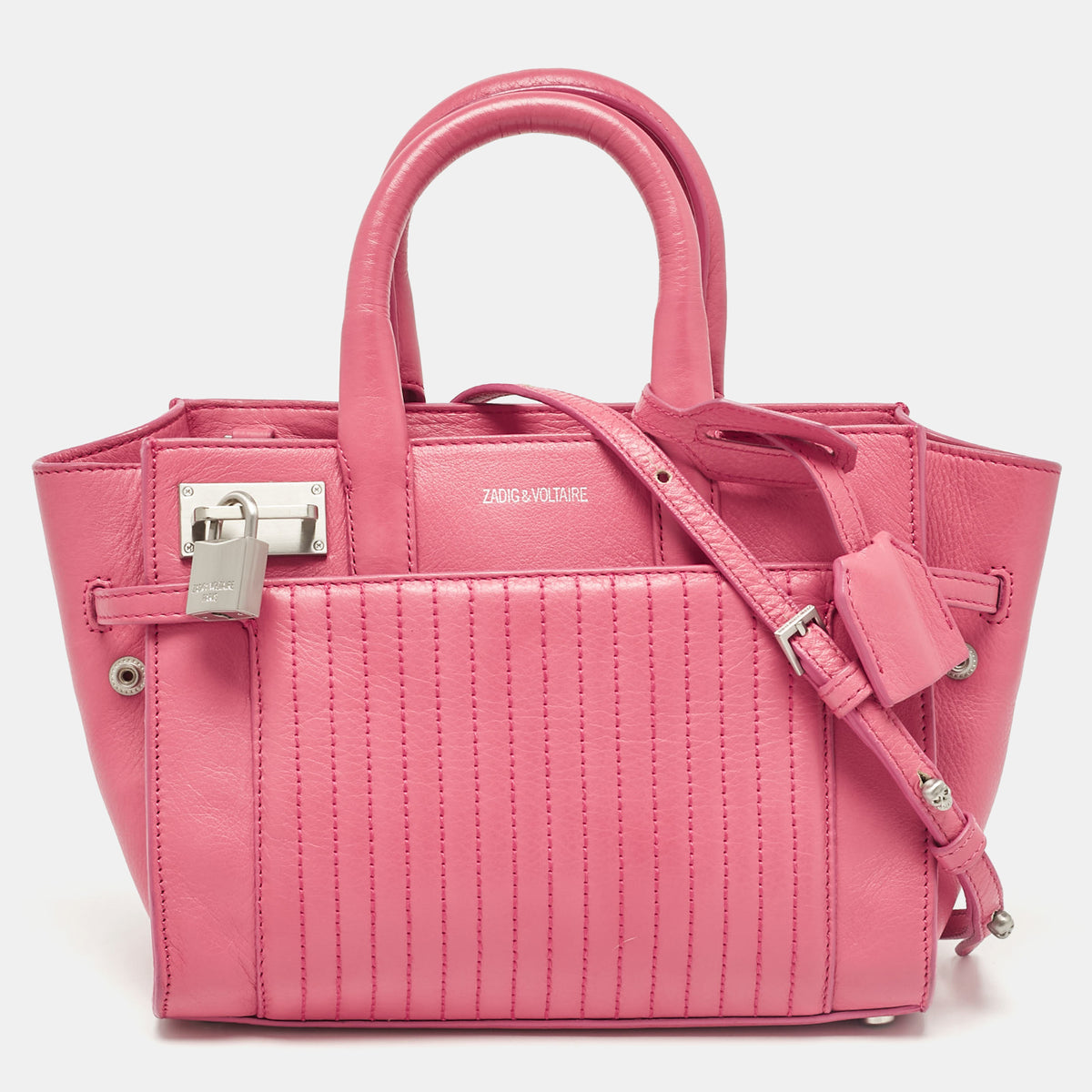 Zadig & Voltaire Pink Leather XS Candide Tote