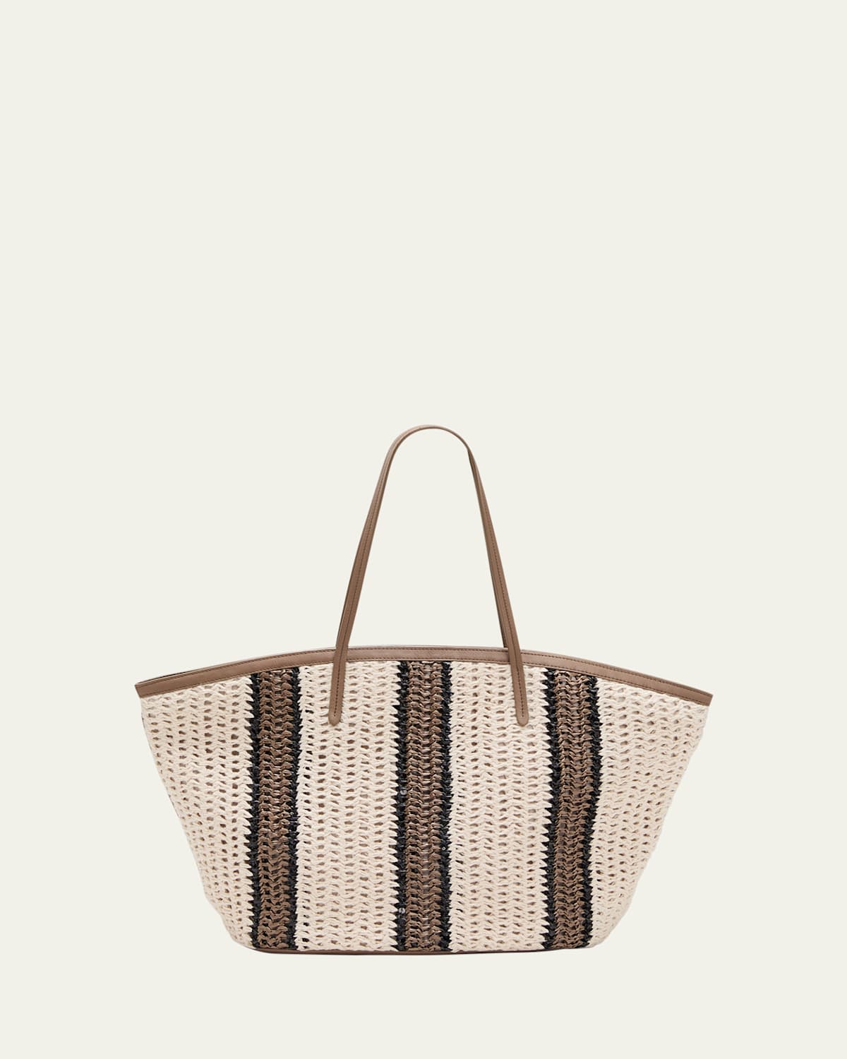 Brunello Cucinelli Striped Crochet Tote Bag