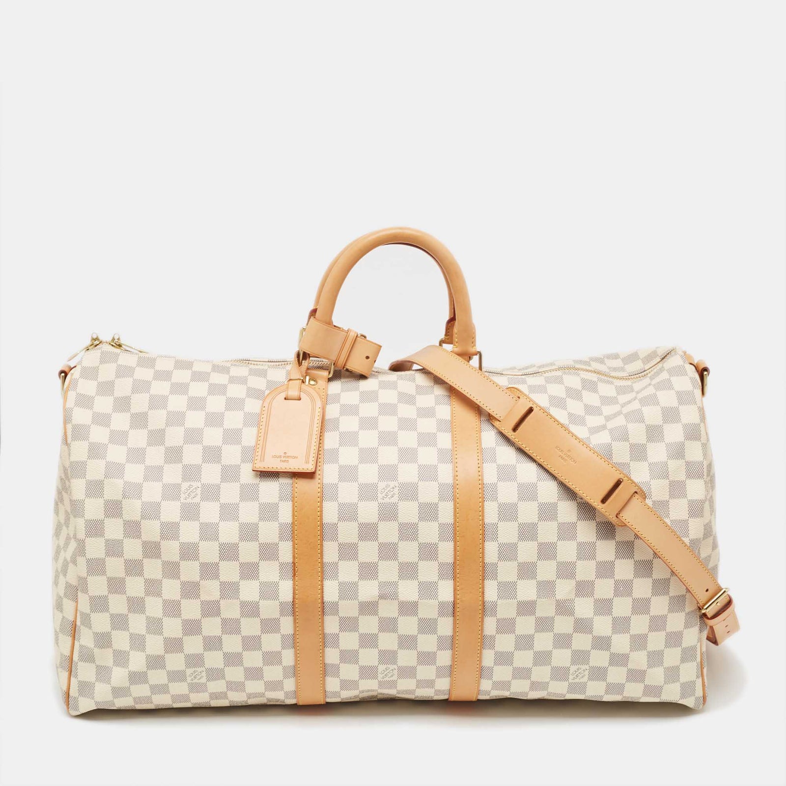 Louis Vuitton Keepall Bandouliere 55 Tasche aus Damier Azur Canvas