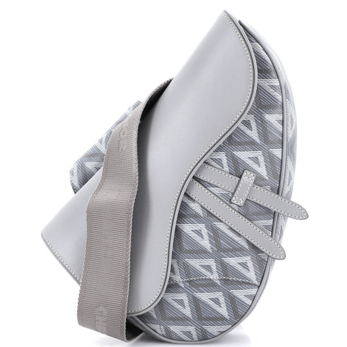 Saddle Crossbody Bag CD Diamond Coated Canvas and Leather