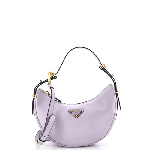 PRADA Arque Half Moon Hobo Leather Small