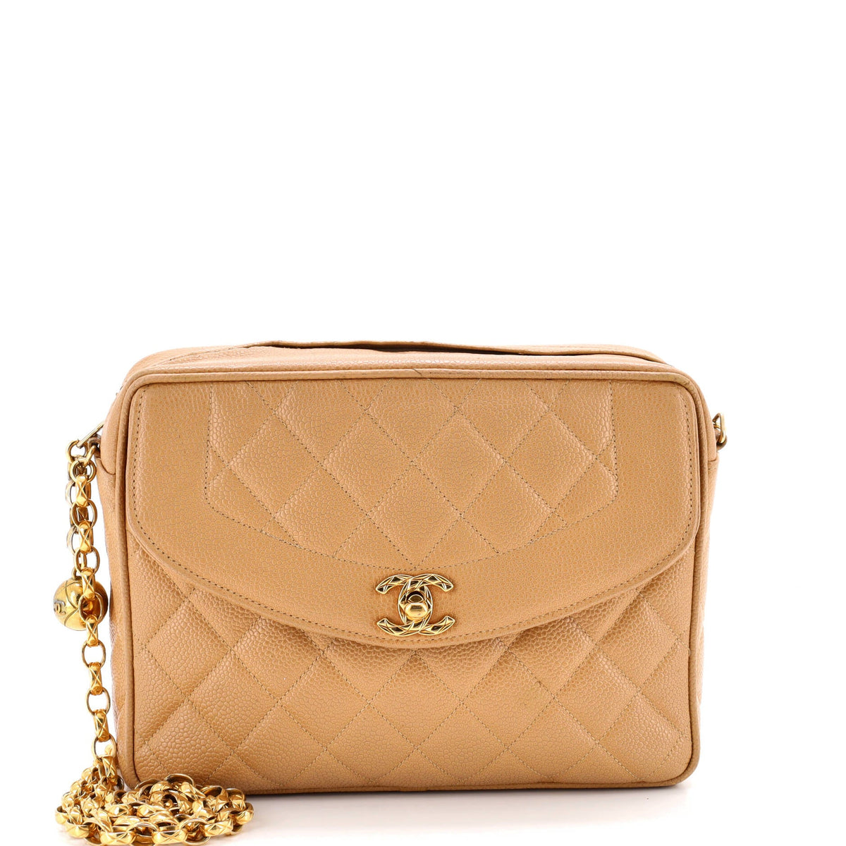 Chanel CHANEL Vintage Front Pocket Camera Bag Quilted Caviar Small