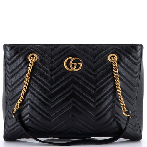 GUCCI GG Marmont Zip Tote Matelasse Leather Medium