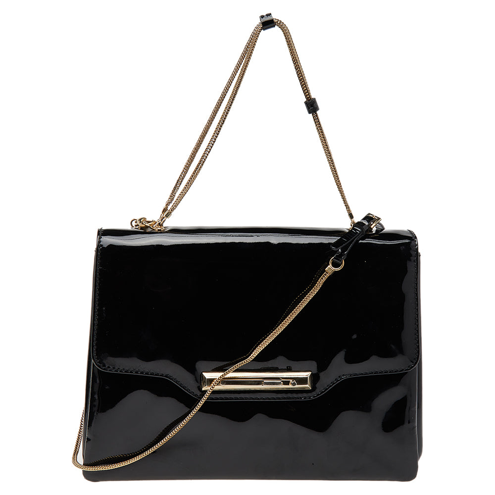 Valentino Black Patent Leather Shoulder Bag