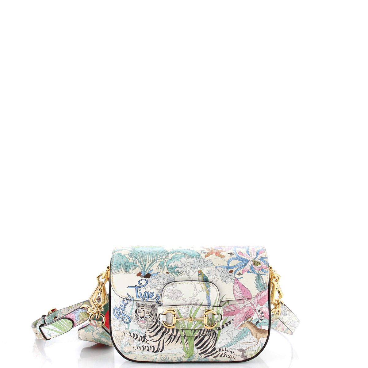 Gucci GUCCI Horsebit 1955 Shoulder Bag Printed Leather Mini