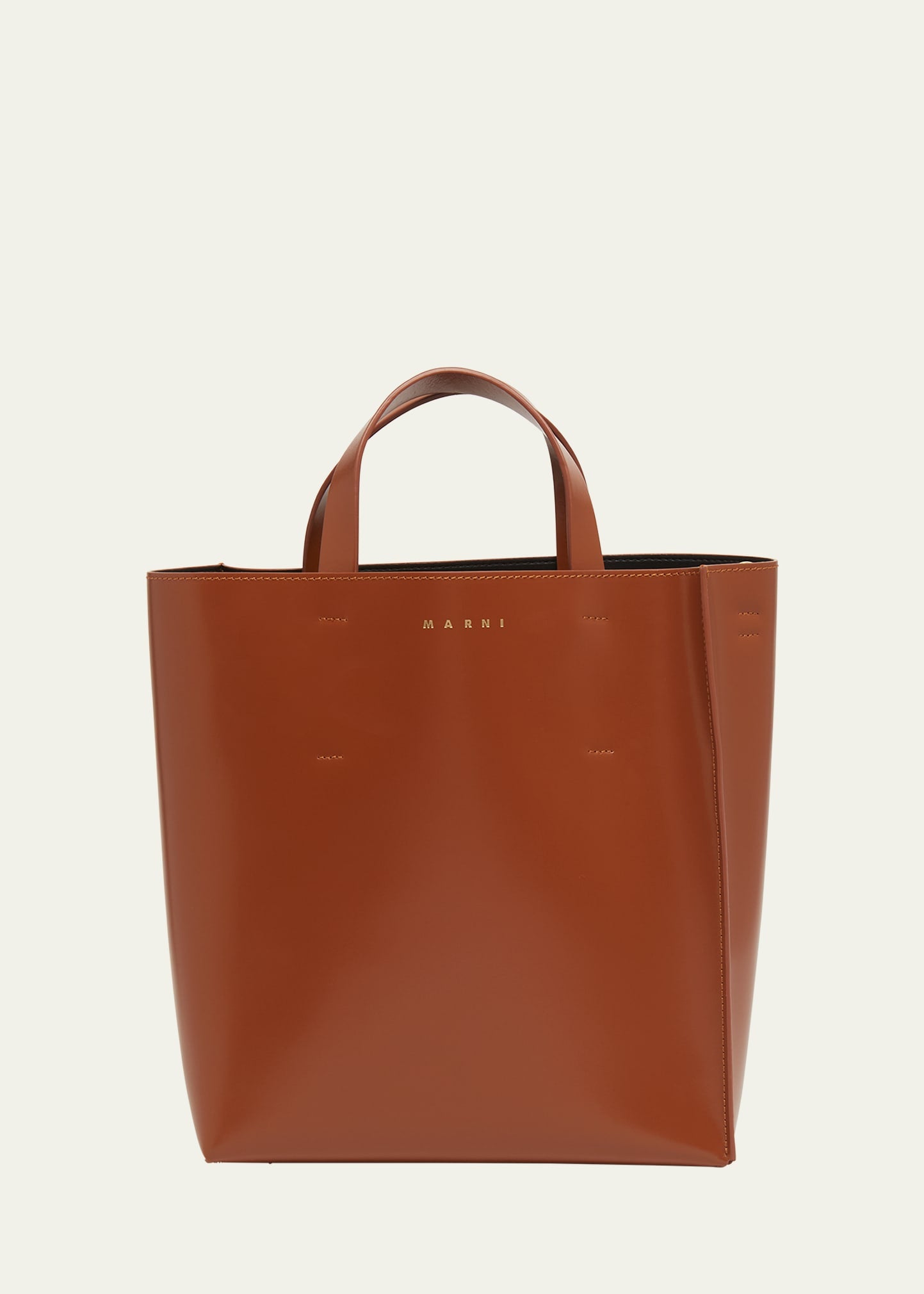 Marni Museo Rigid North-South Small Leather Tote Bag