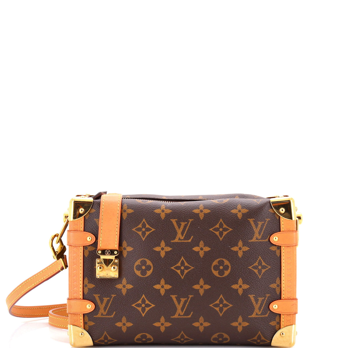Louis Vuitton Side Trunk Handbag Monogram Canvas MM