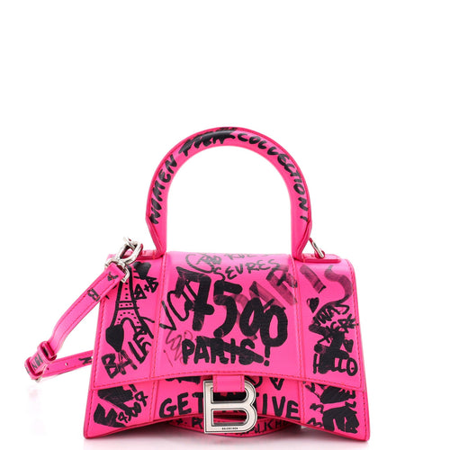 Graffiti Hourglass Top Handle Bag Leather XS