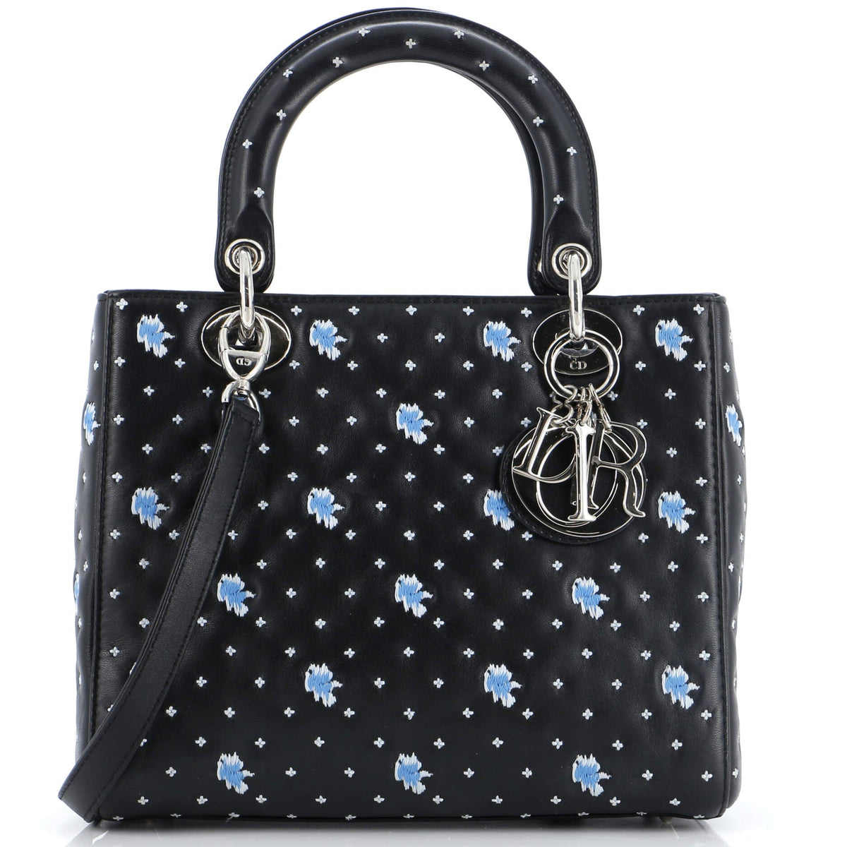 Christian Dior Lady Dior Bag Embroidered Calfskin Medium