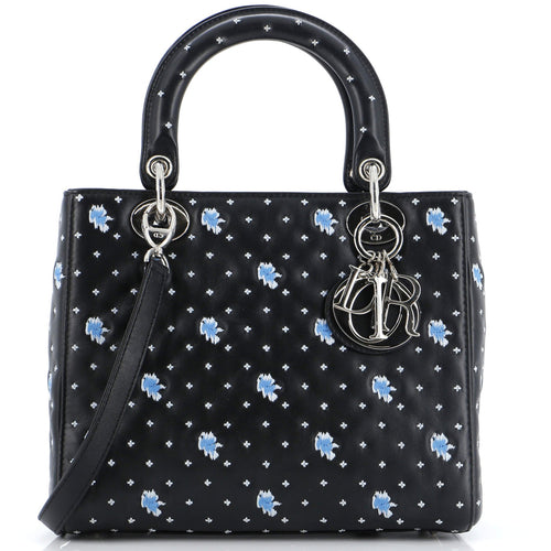 Lady Dior Bag Embroidered Calfskin Medium