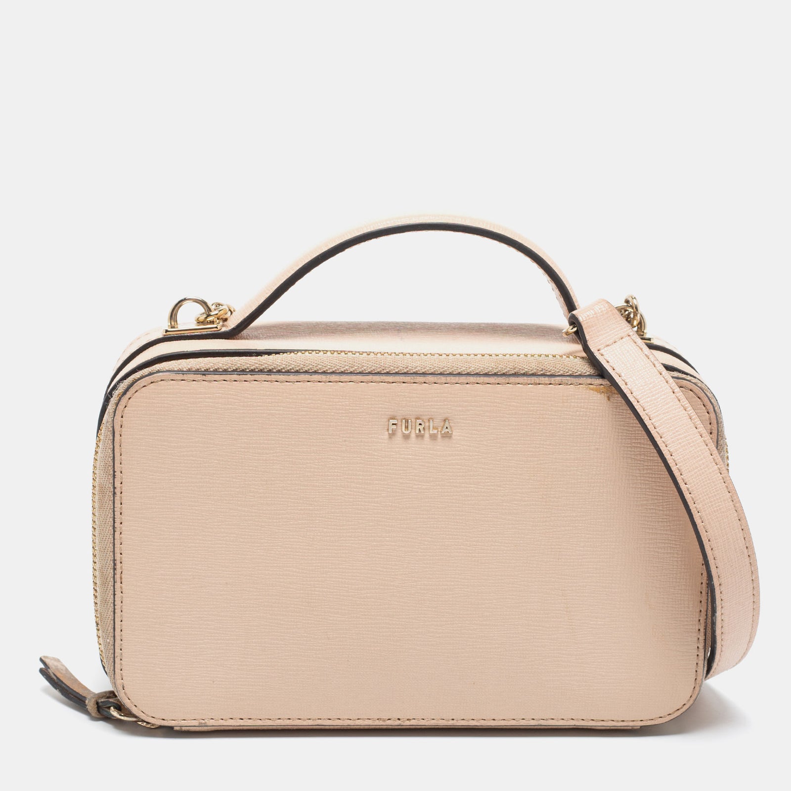 Furla Beige Leather Babylon Crossbody Bag