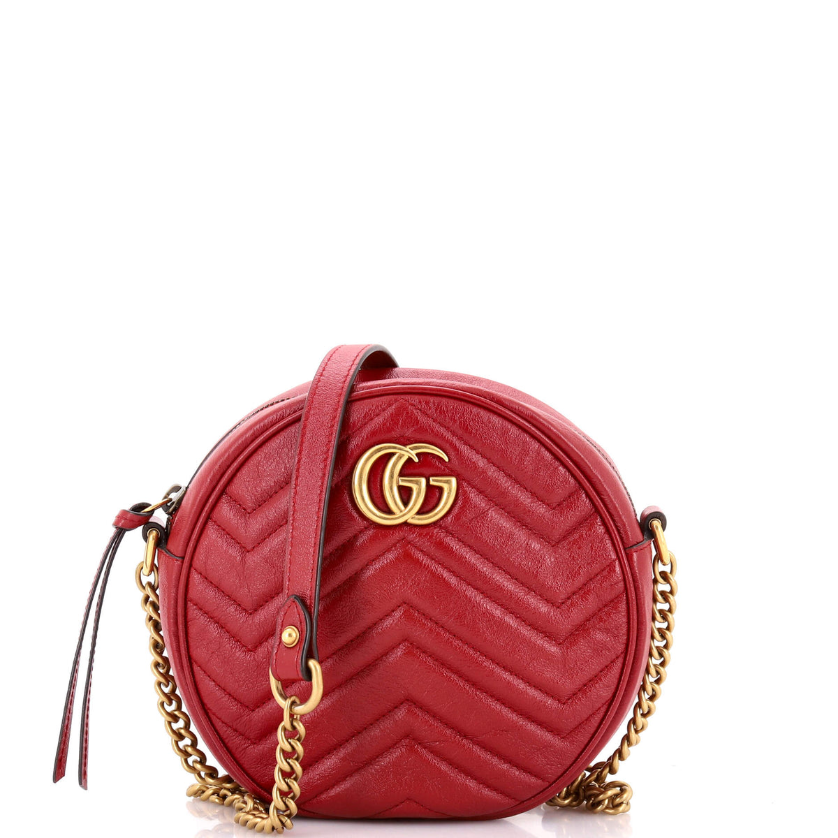 Gucci GUCCI GG Marmont Round Shoulder Bag Matelasse Leather Mini