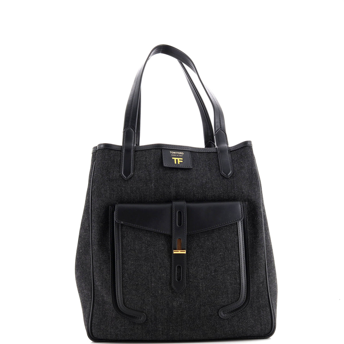 Tom Ford TOM FORD T Twist Tote Denim with Leather Large