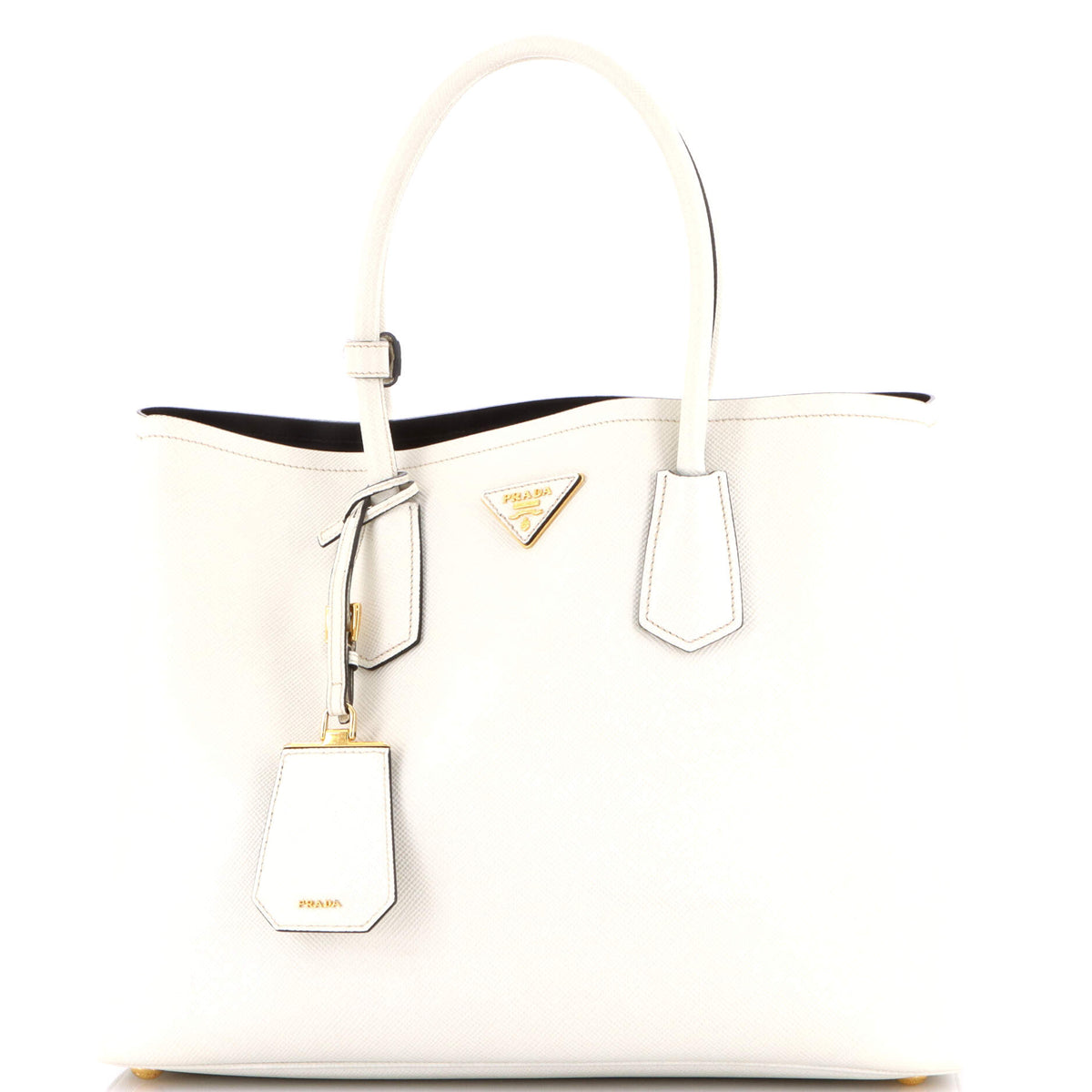 Prada PRADA Cuir Double Tote Saffiano Leather Medium