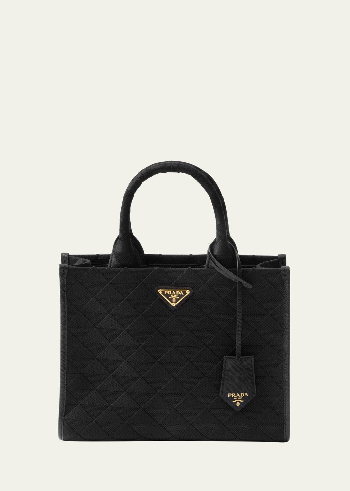 Prada Medium Triangle Symbole Jacquard Tote Bag