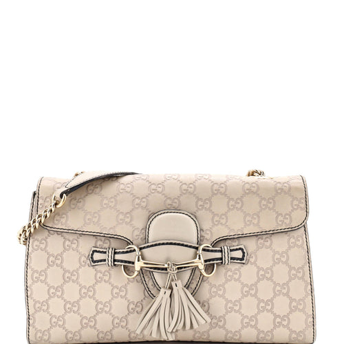 GUCCI Emily Chain Flap Bag Guccissima Leather Medium