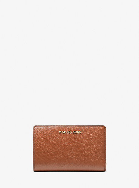 Michael Kors MK Medium Pebbled Leather Wallet - Brown - Michael Kors