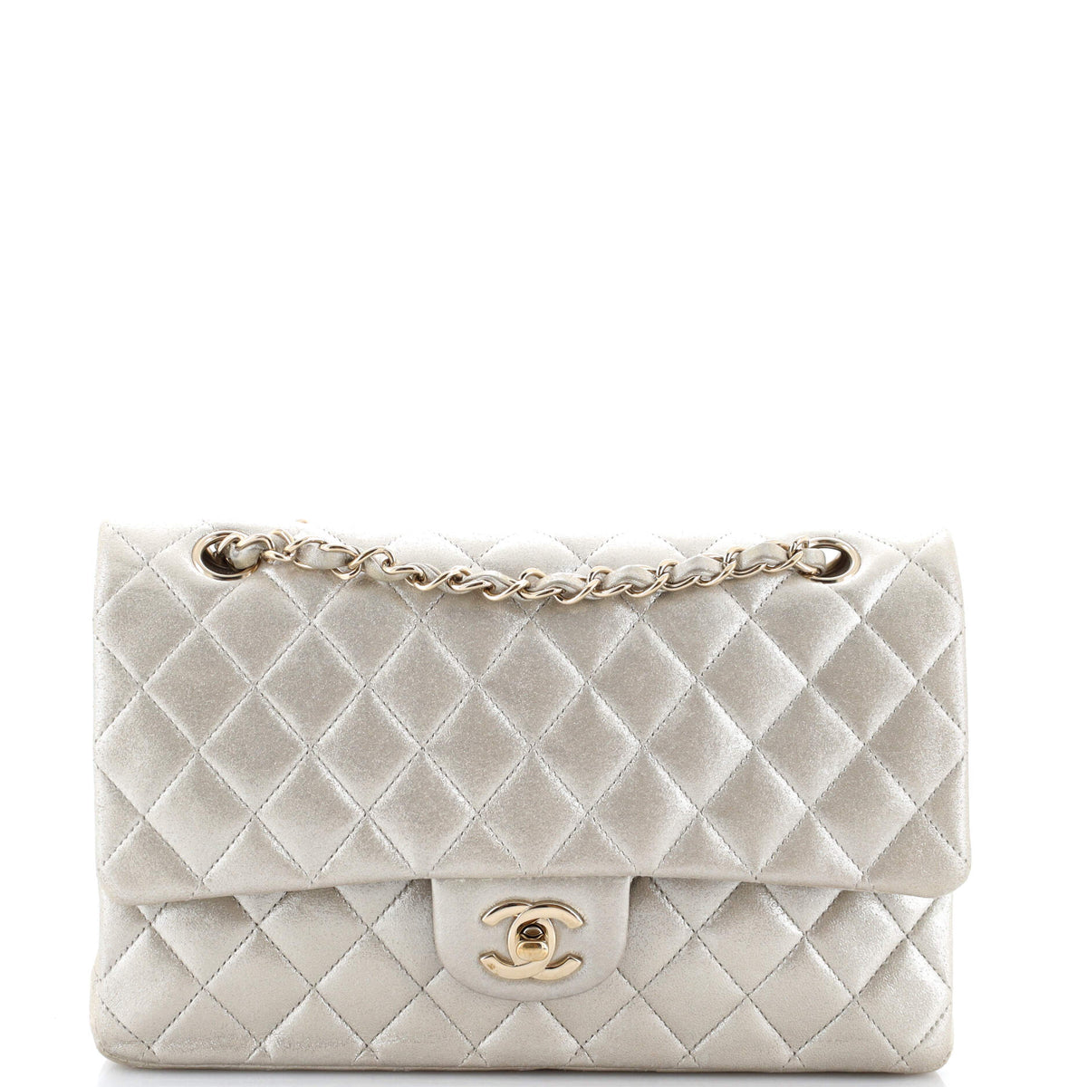 Chanel CHANEL Classic Double Flap Bag Quilted Metallic Lambskin Medium