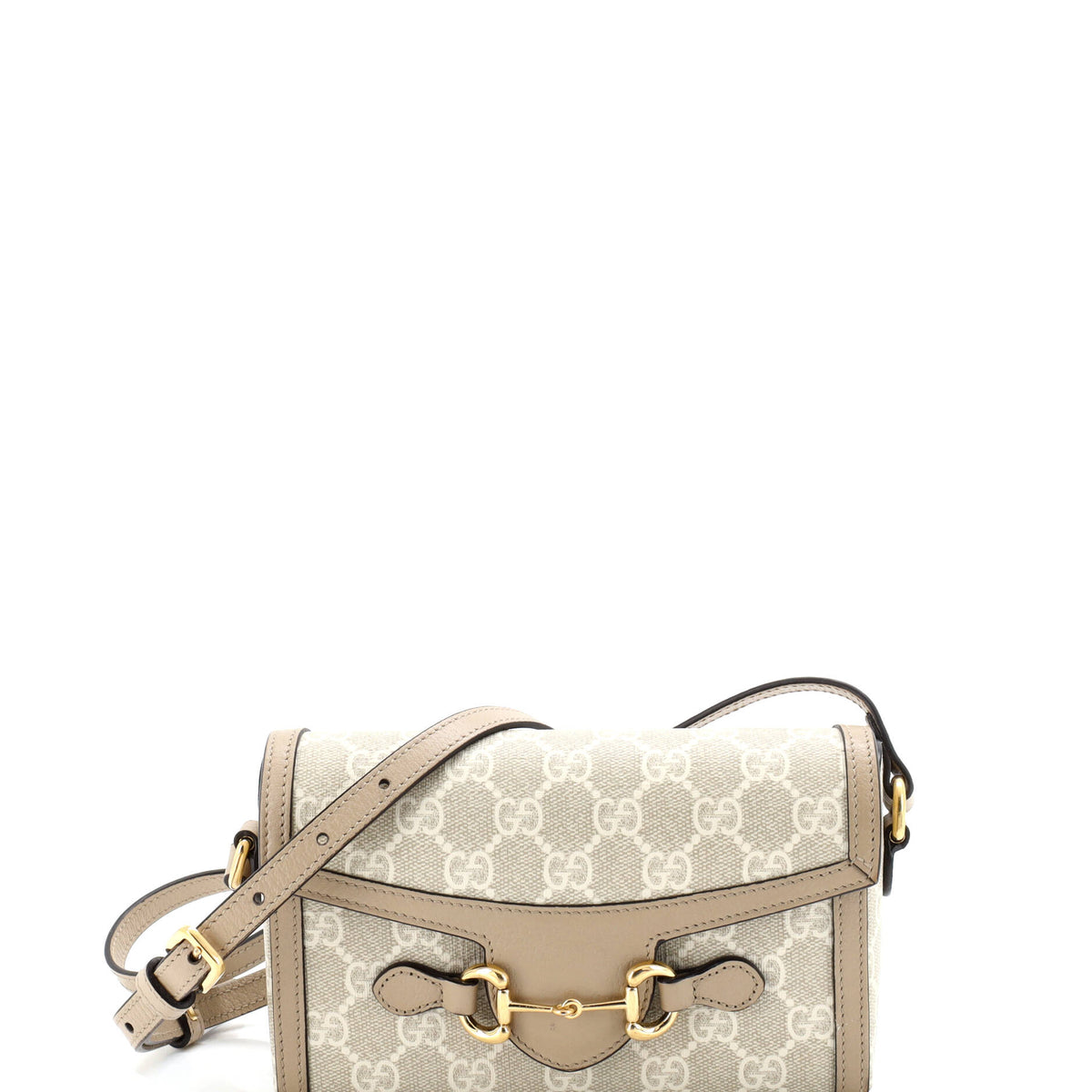 Gucci GUCCI Horsebit 1955 Flap Crossbody Bag GG Coated Canvas Mini