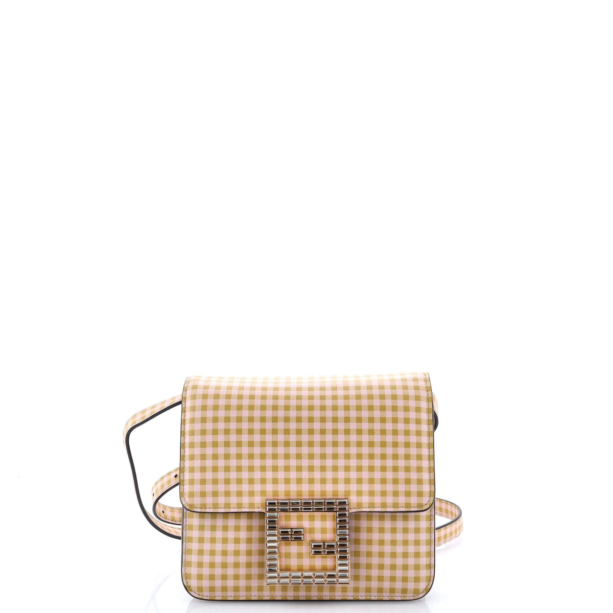 Fendi FENDI Fab Shoulder Bag Printed Leather with Crystal Detail