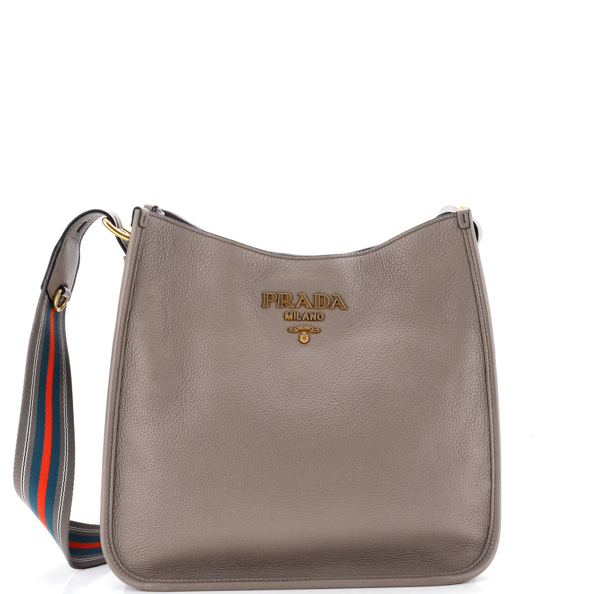 Prada PRADA Dual Strap Hobo Vitello Daino Medium