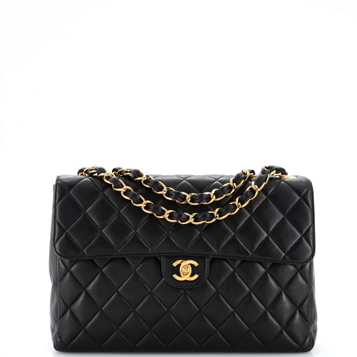 Chanel CHANEL Vintage Classic Single Flap Bag Quilted Lambskin Jumbo