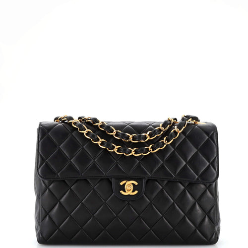 CHANEL Vintage Classic Single Flap Bag Quilted Lambskin Jumbo