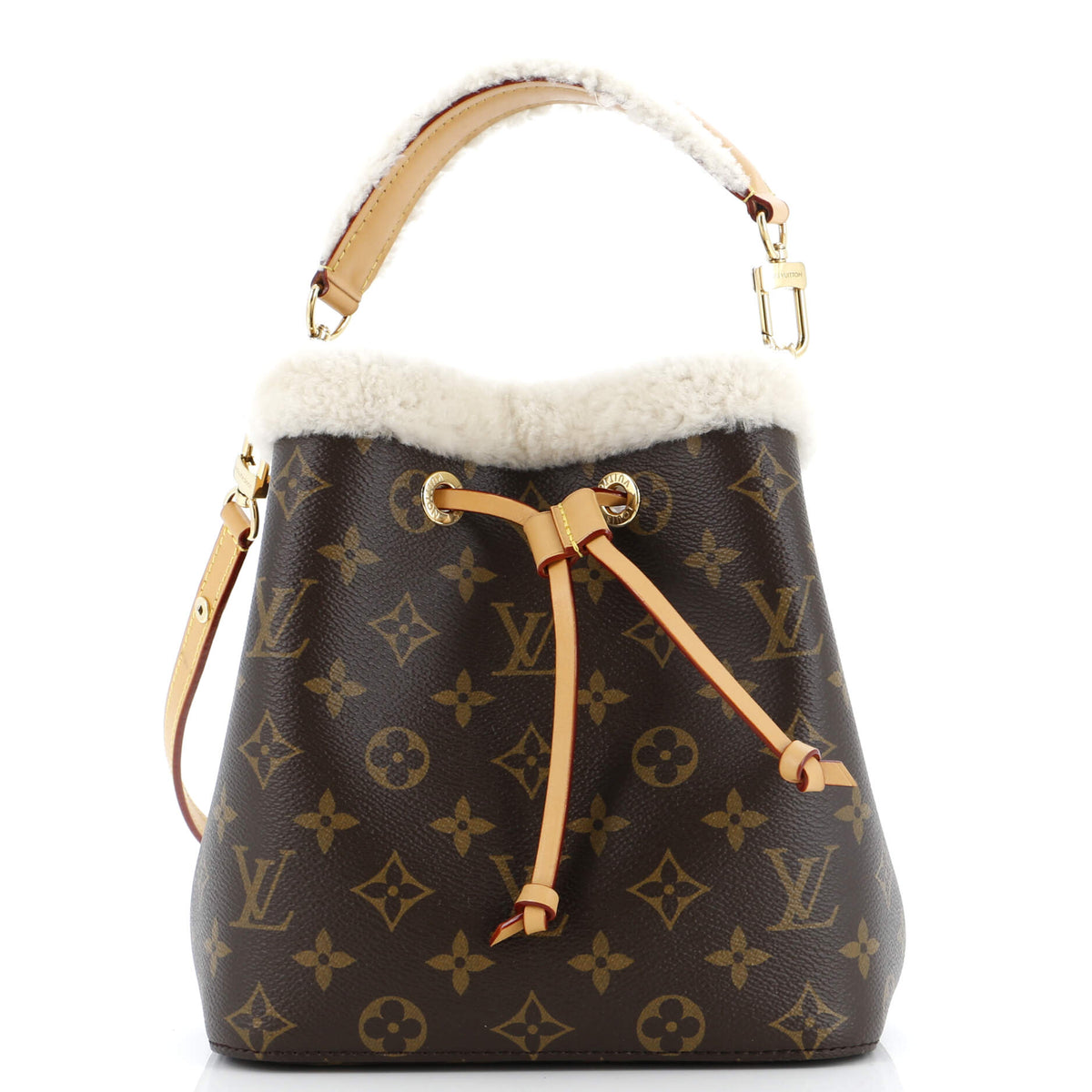 Louis Vuitton NeoNoe Handbag Monogram Canvas with Shearling BB