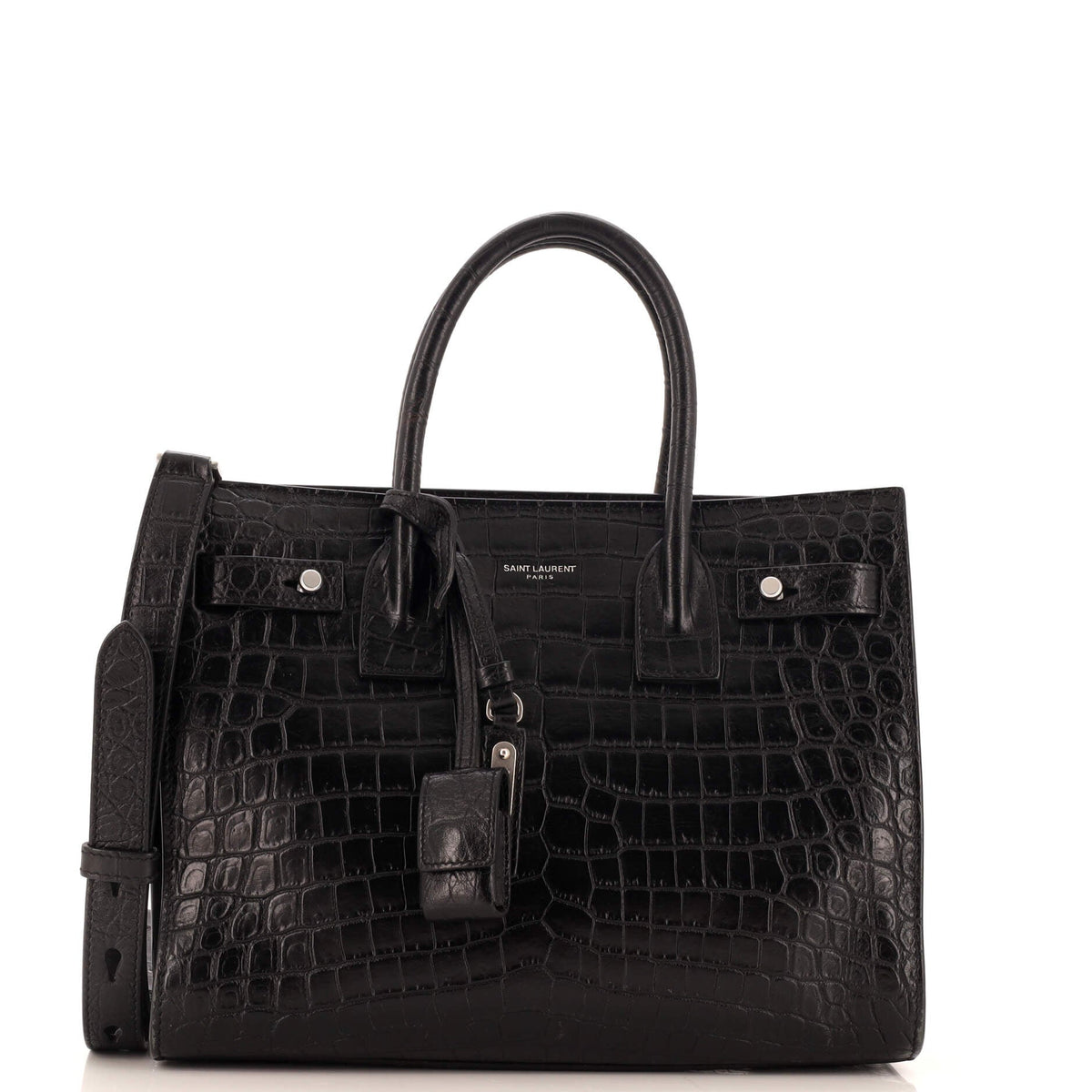 Saint Laurent Sac de Jour Souple Bag Crocodile Embossed Leather Baby