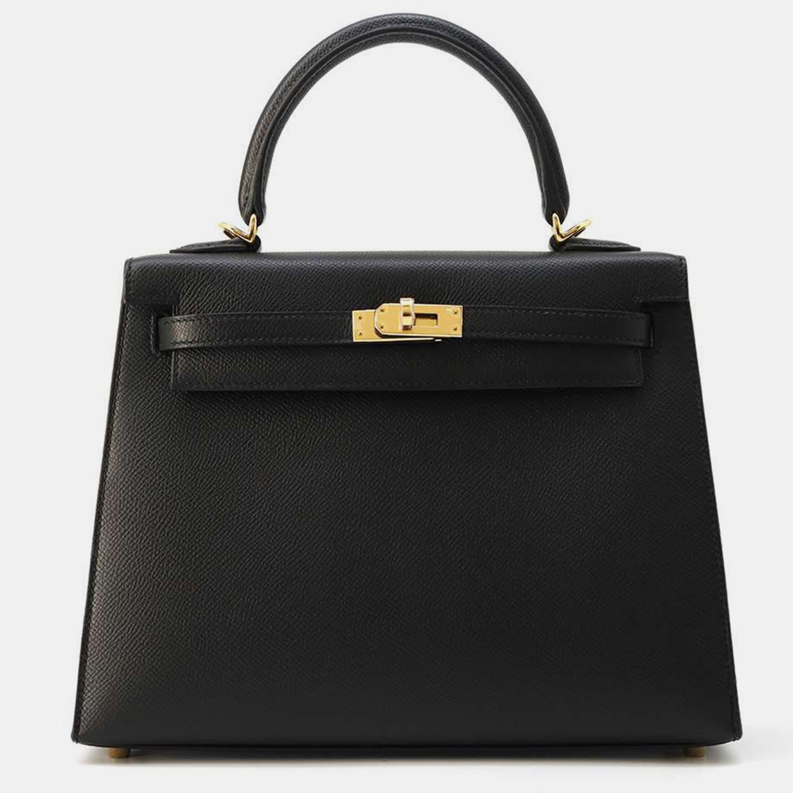 Herm?s Schwarze Epsom Kelly Sellier Tasche Größe 25