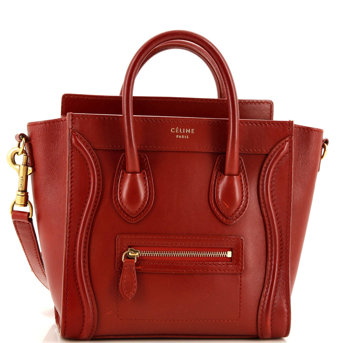 Celine CELINE Luggage Bag Smooth Leather Nano