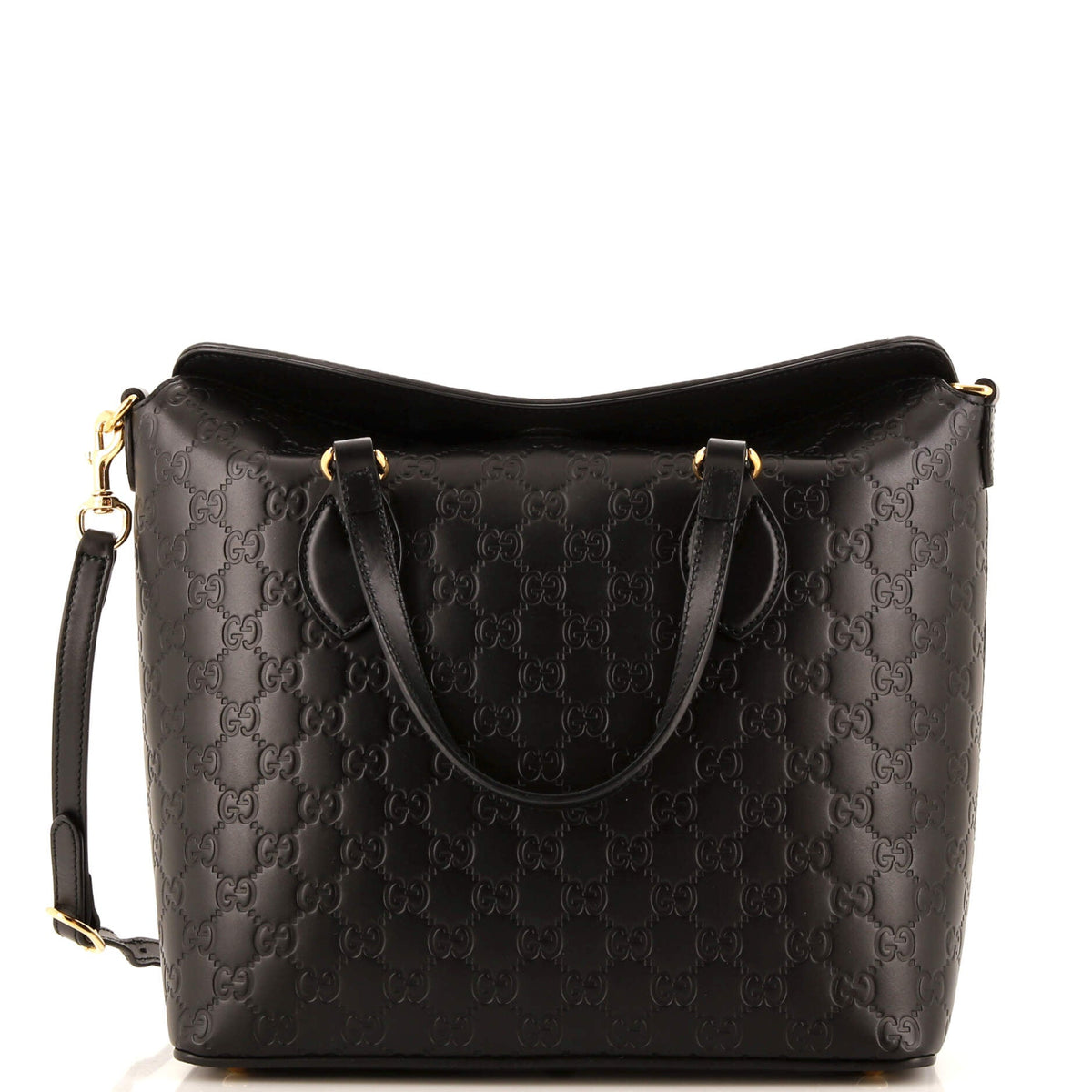 Gucci GUCCI Signature Fold Over Tote Guccissima Leather Medium