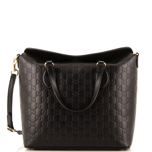 GUCCI Signature Fold Over Tote Guccissima Leather Medium