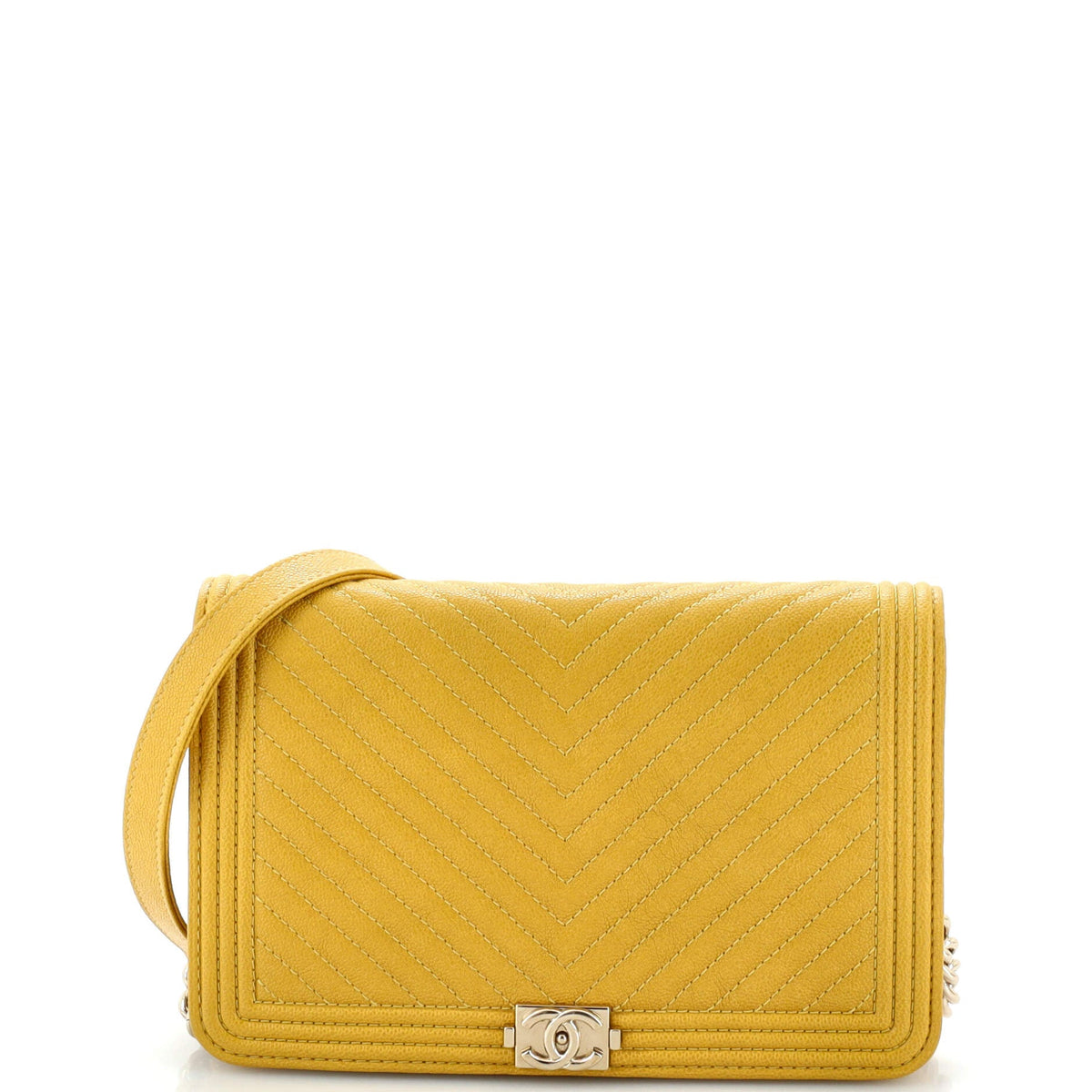 Chanel CHANEL Boy Wallet on Chain Chevron Caviar