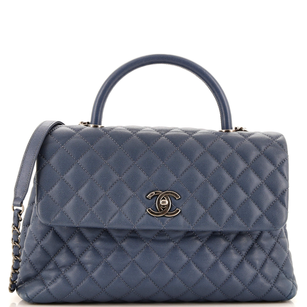 Chanel CHANEL Coco Top Handle Bag Quilted Caviar Medium