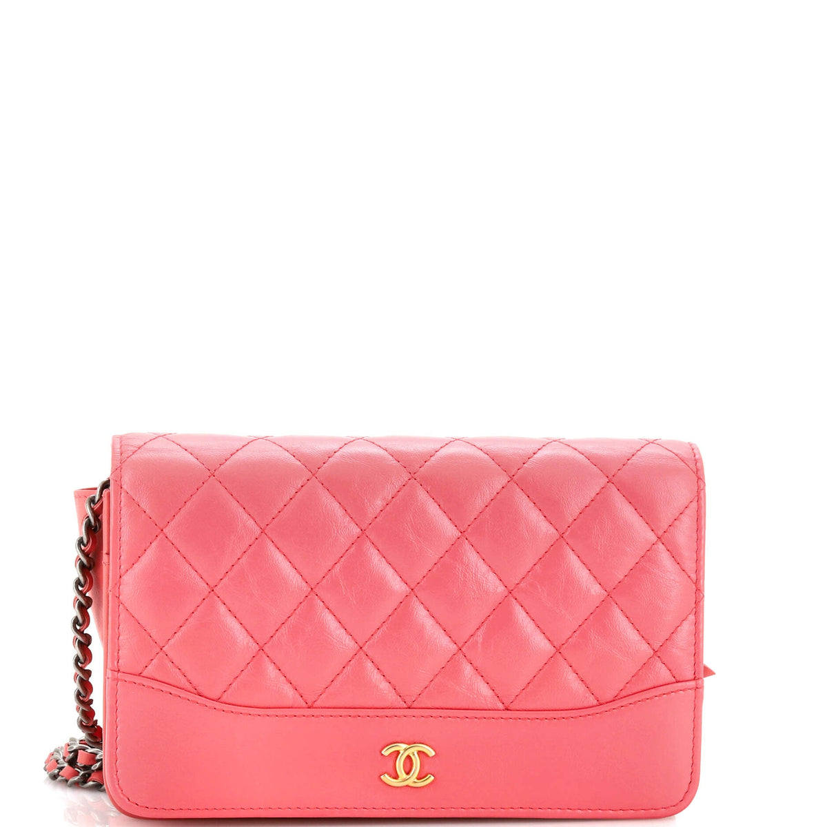 Chanel CHANEL Gabrielle Wallet on Chain Quilted Aged Calfskin
