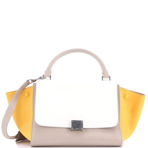 CELINE Trapeze Bag Leather with Patent Small