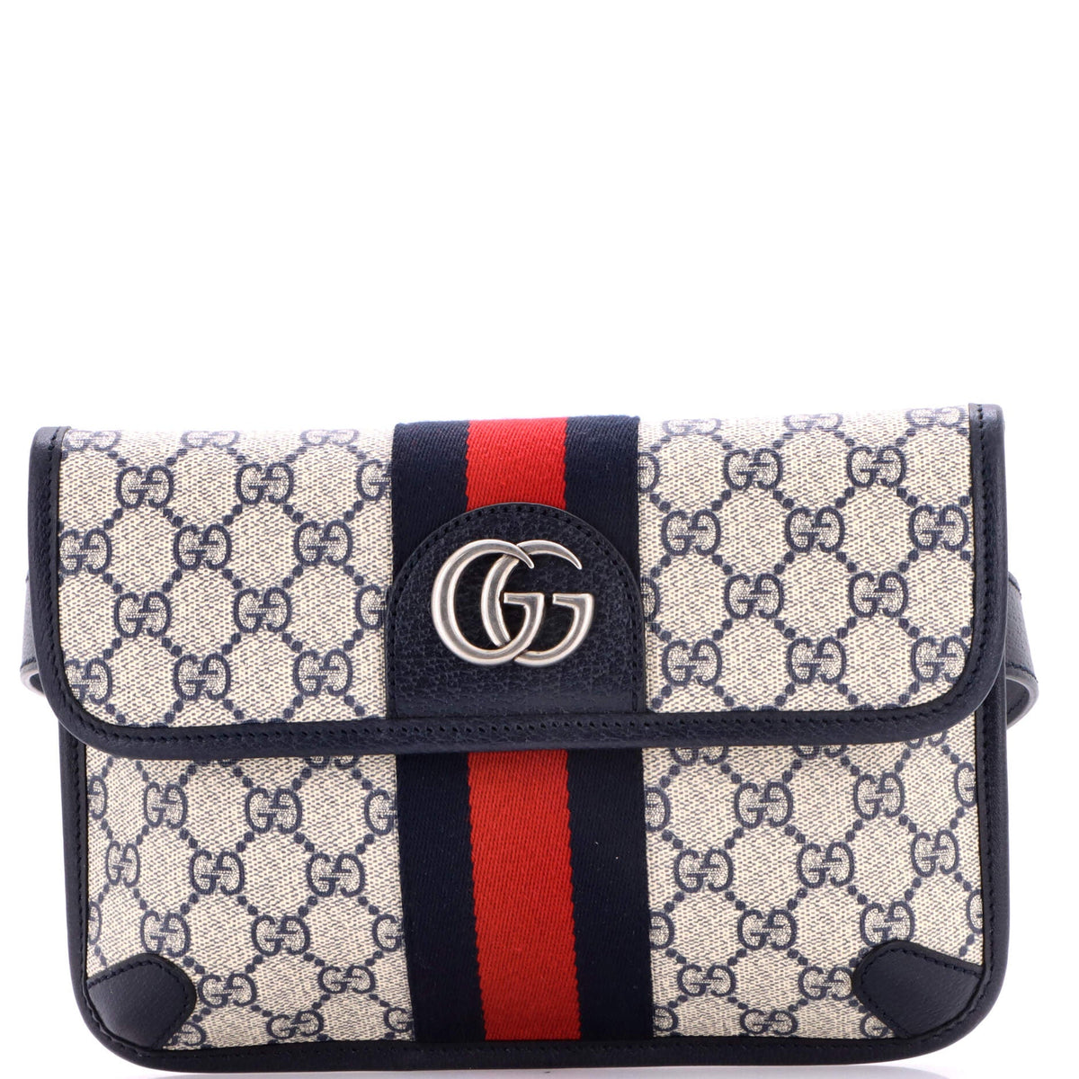 Gucci GUCCI Ophidia Flap Belt Bag GG Coated Canvas with Leather