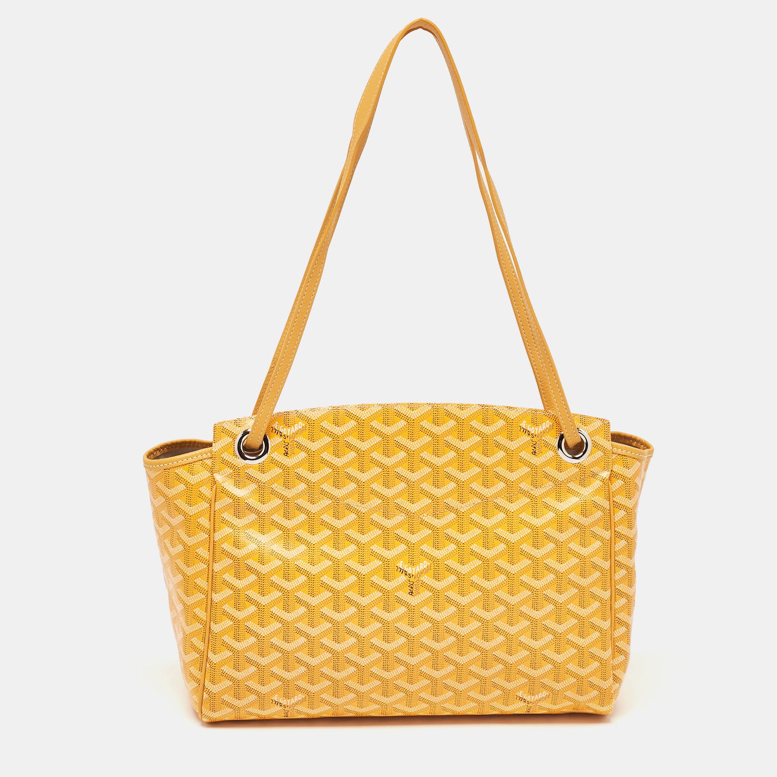 Goyard Senfgelbe Rouette PM-Tasche aus beschichtetem Canvas und Leder von Goyardine