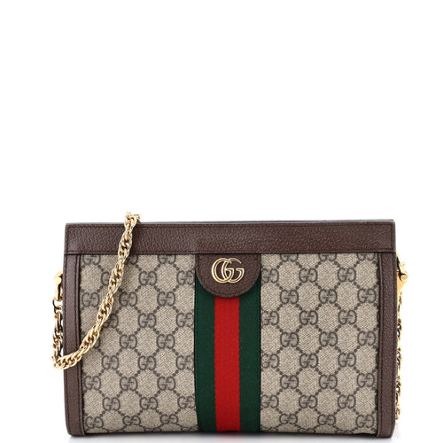 GUCCI Ophidia Chain Shoulder Bag GG Coated Canvas Small