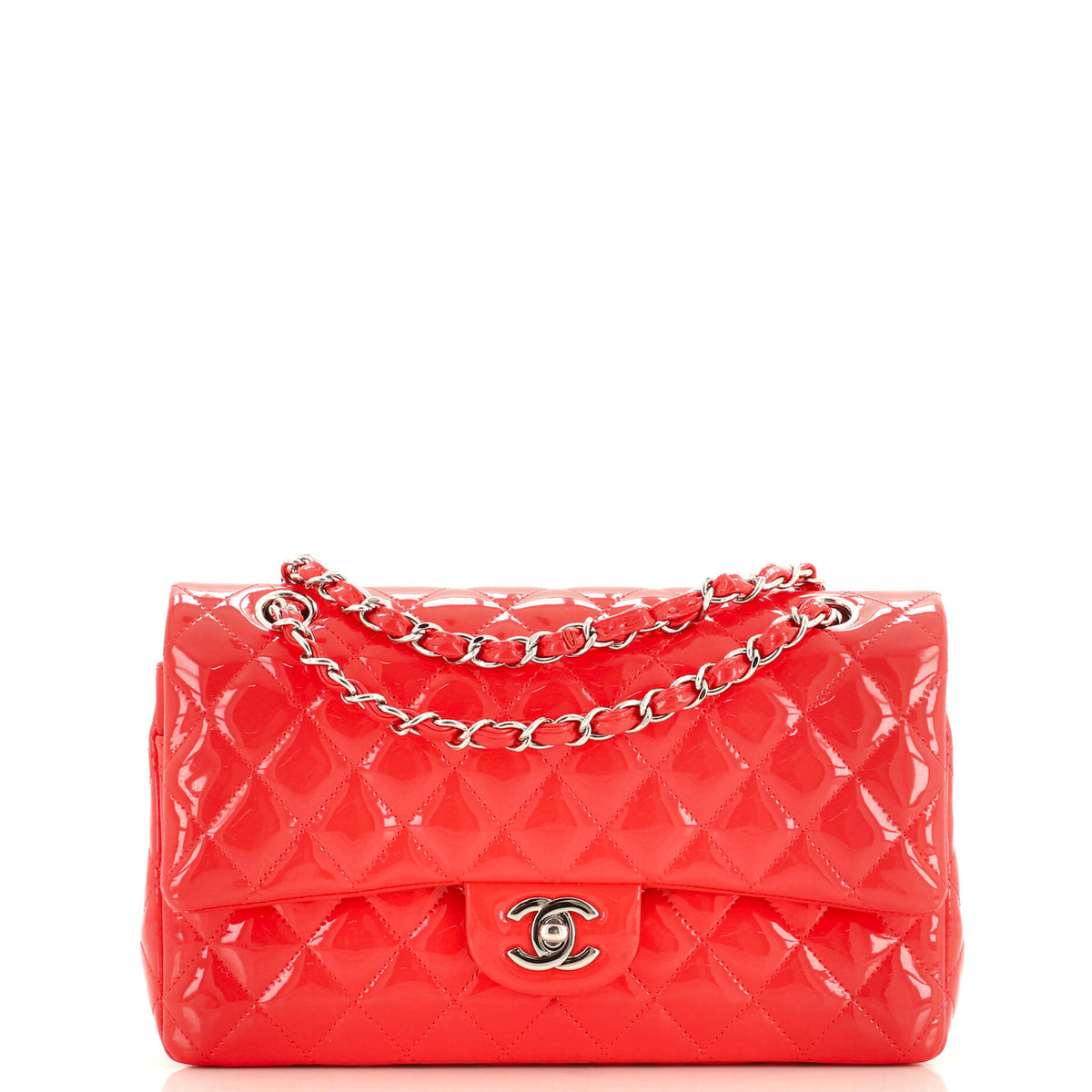 Chanel CHANEL Classic Double Flap Bag Quilted Patent Medium