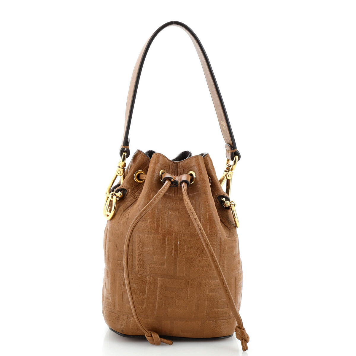 Fendi FENDI Mon Tresor Bucket Bag Zucca Embossed Leather Mini