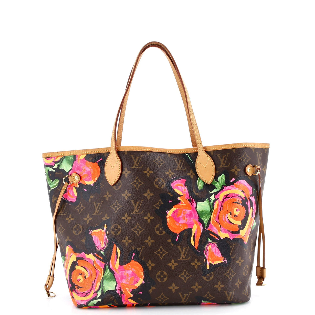 Louis Vuitton Neverfull Tote Limited Edition Monogram Roses MM