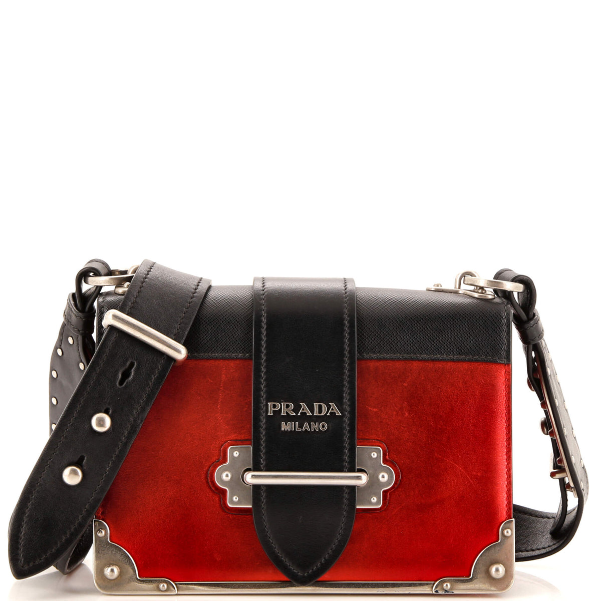 Prada PRADA Cahier Crossbody Bag City Calf and Saffiano Small