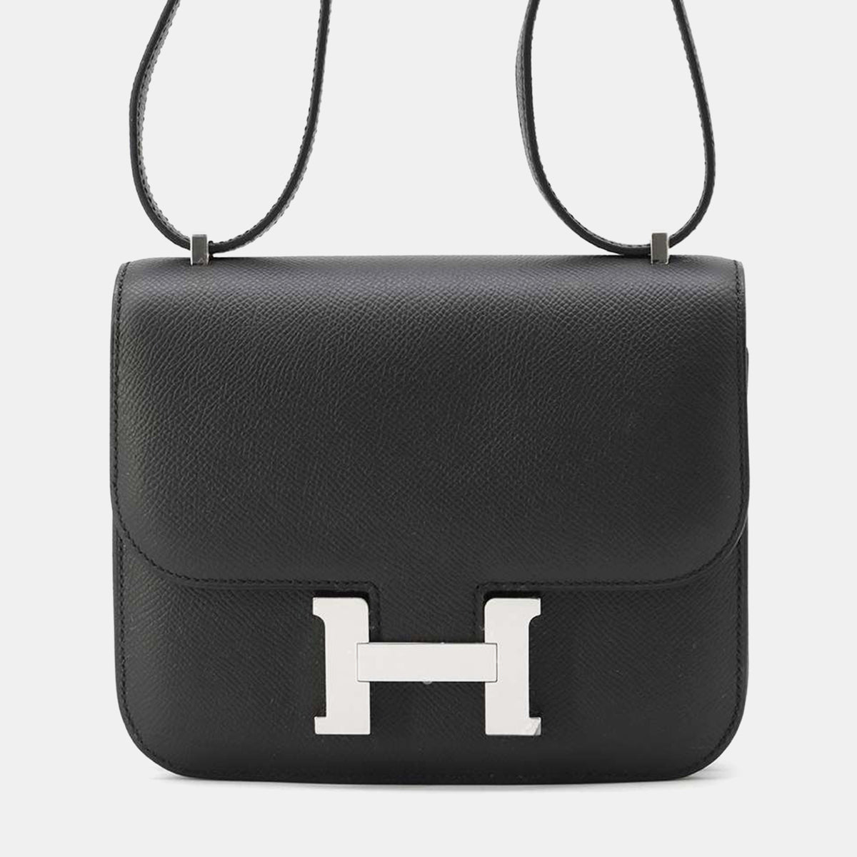 Hermès Black Leather Mini Constance III Shoulder Bag
