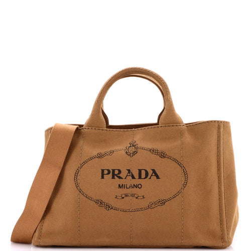 PRADA Canapa Convertible Tote Canvas Medium