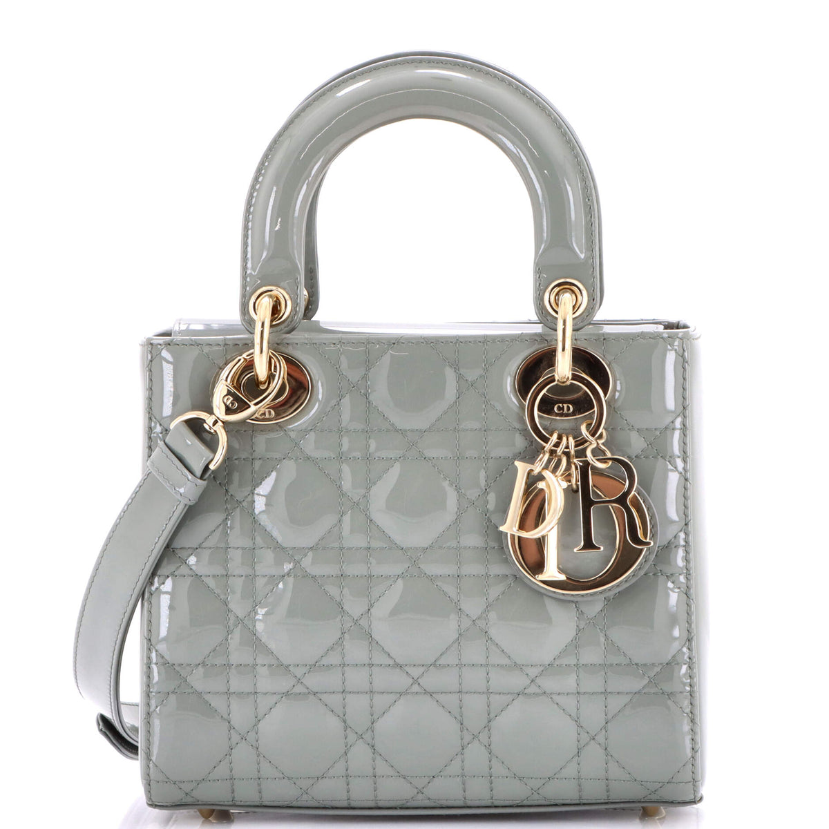 Christian Dior Lady Dior Bag Cannage Quilt Patent Small
