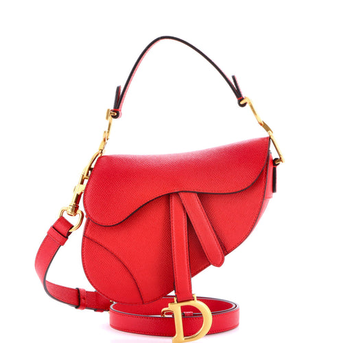 Saddle Handbag with Strap Leather Mini