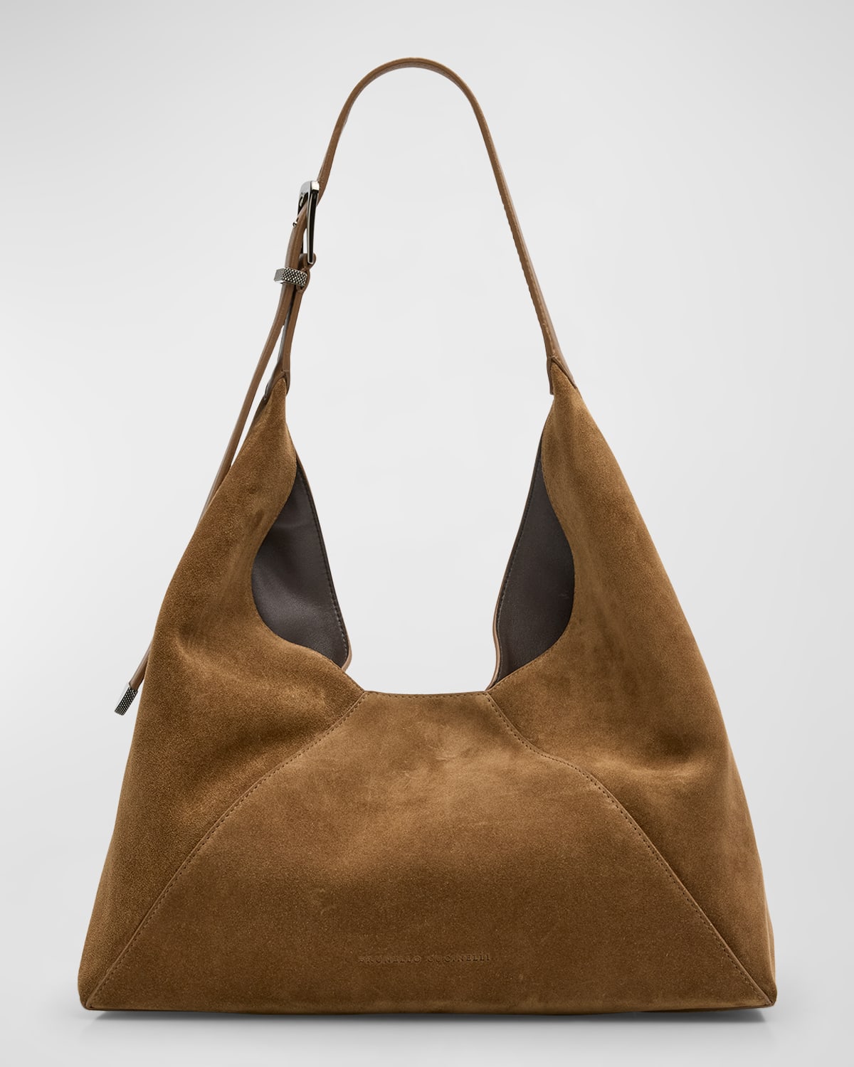 Brunello Cucinelli Buckle Suede Hobo Bag