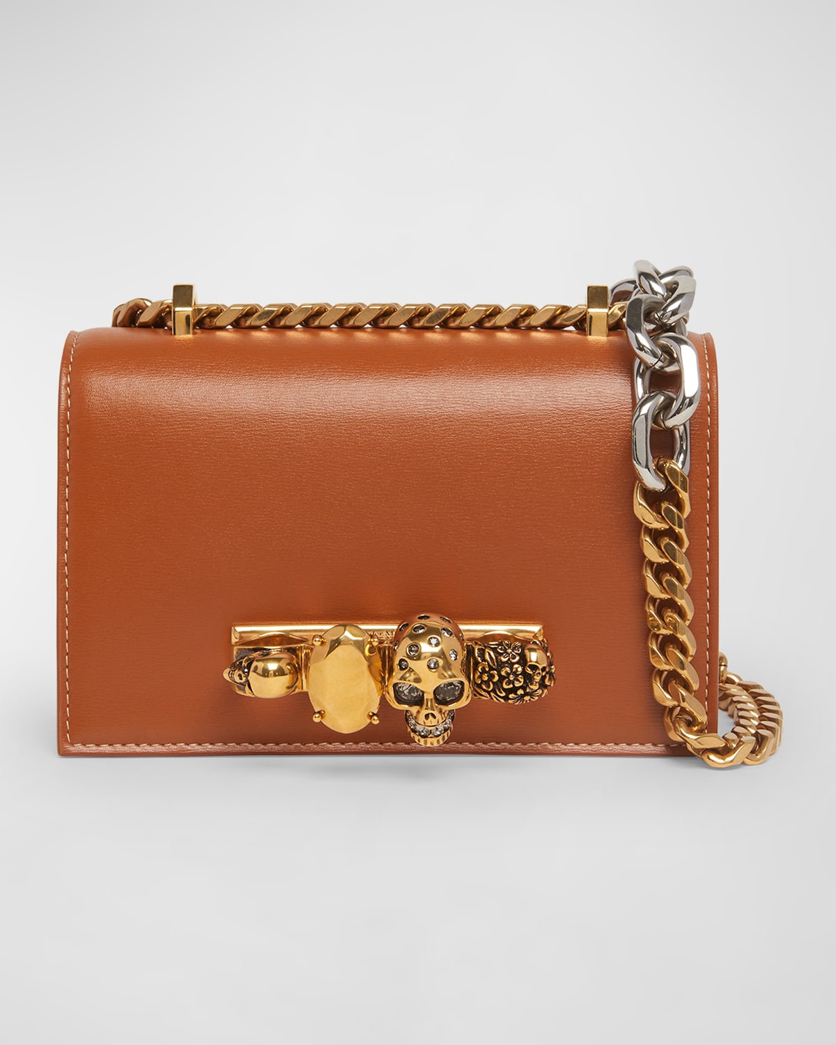 Alexander Mcqueen Mini Skull Jewel Leather Crossbody Bag